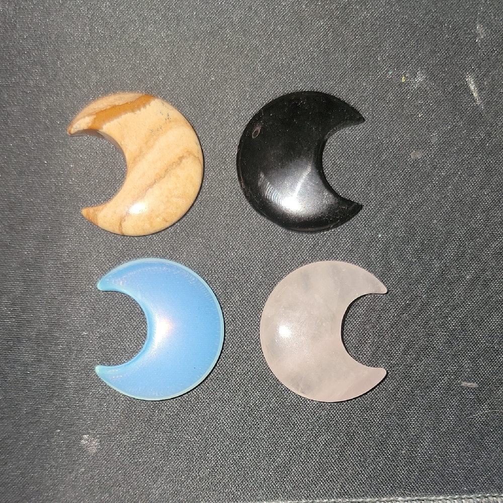Set of Four Crescent Moon Stones